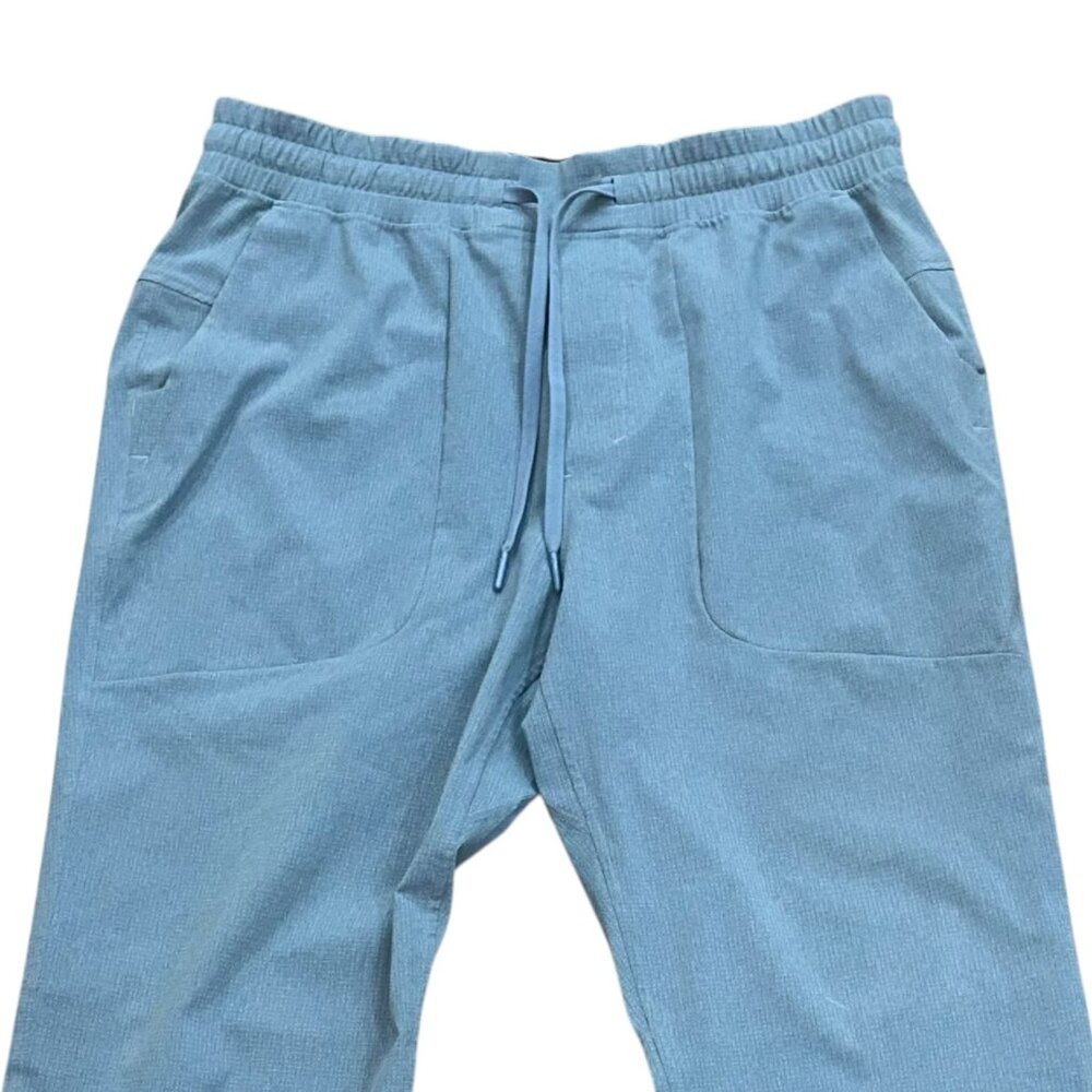 Lululemon ABC Cropped‎ Pull On Pants Blue Large Travel Relax Comfort Casual - Picture 2 of 7